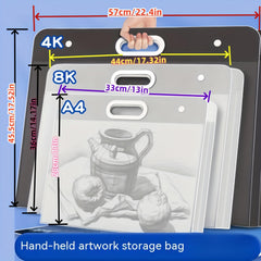 4K Waterproof Drawing Storage Bag Snap Clip Art Sketch Work Collection