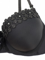 Lace Embroidery Push Up Padded Bra Women's Lingerie