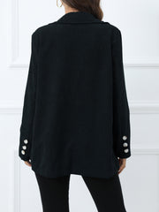 Corduroy Slim Blazer Coat Casual Solid Long Sleeve Loose Fall Winter Blazer