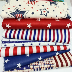 7pcs Twill Cotton Fabrics Fat Quarter Bundle DIY Quilting Fabrics