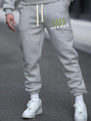 Men's Alien Graphic Joggers with Stretch and Drawstring