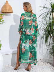 Floral Print Cover Up Shirt Long Sleeve Rash Guard