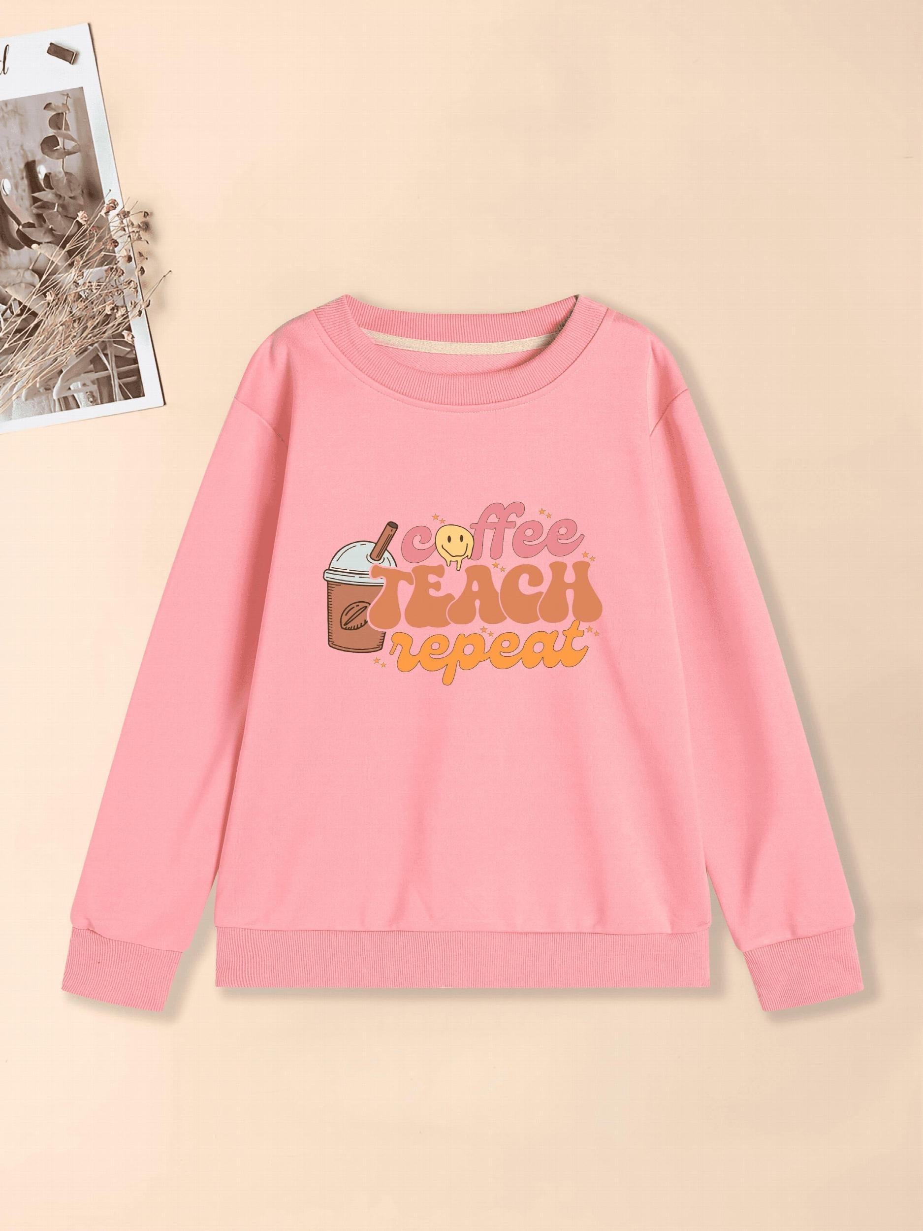 Girls' Coffee And Smile Graphic Sweatshirt
