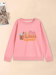 Girls' Coffee And Smile Graphic Sweatshirt