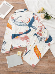 Floral Print Pajama Set Long Sleeve Top & Pants