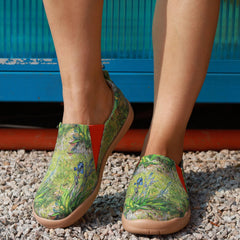 Floral Printed Slip-On Canvas Shoes Round Toe Casual Outdoor Travel Shoes