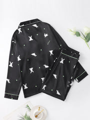 Bunny Print Pajama Set Long Sleeve Top & Pants