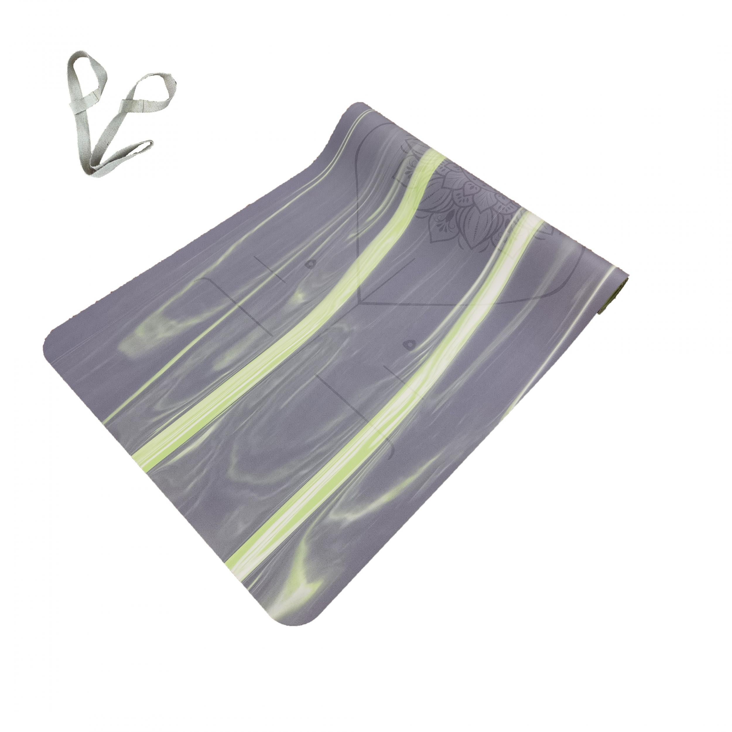 Linen Strap Pu Leather Colored Striped Yoga Mat Non Slip Anti Sweat Fitness Mat