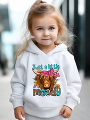 Moody Pattern Long Sleeve Hooded Sweatshirt Girls Comfy Hoodies