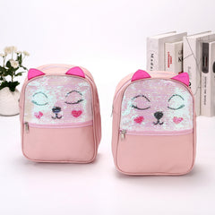 Kids Cat Sequin Backpack PU Glitter Birthday Gift