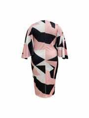 Geometric Print Bell Sleeve Dress