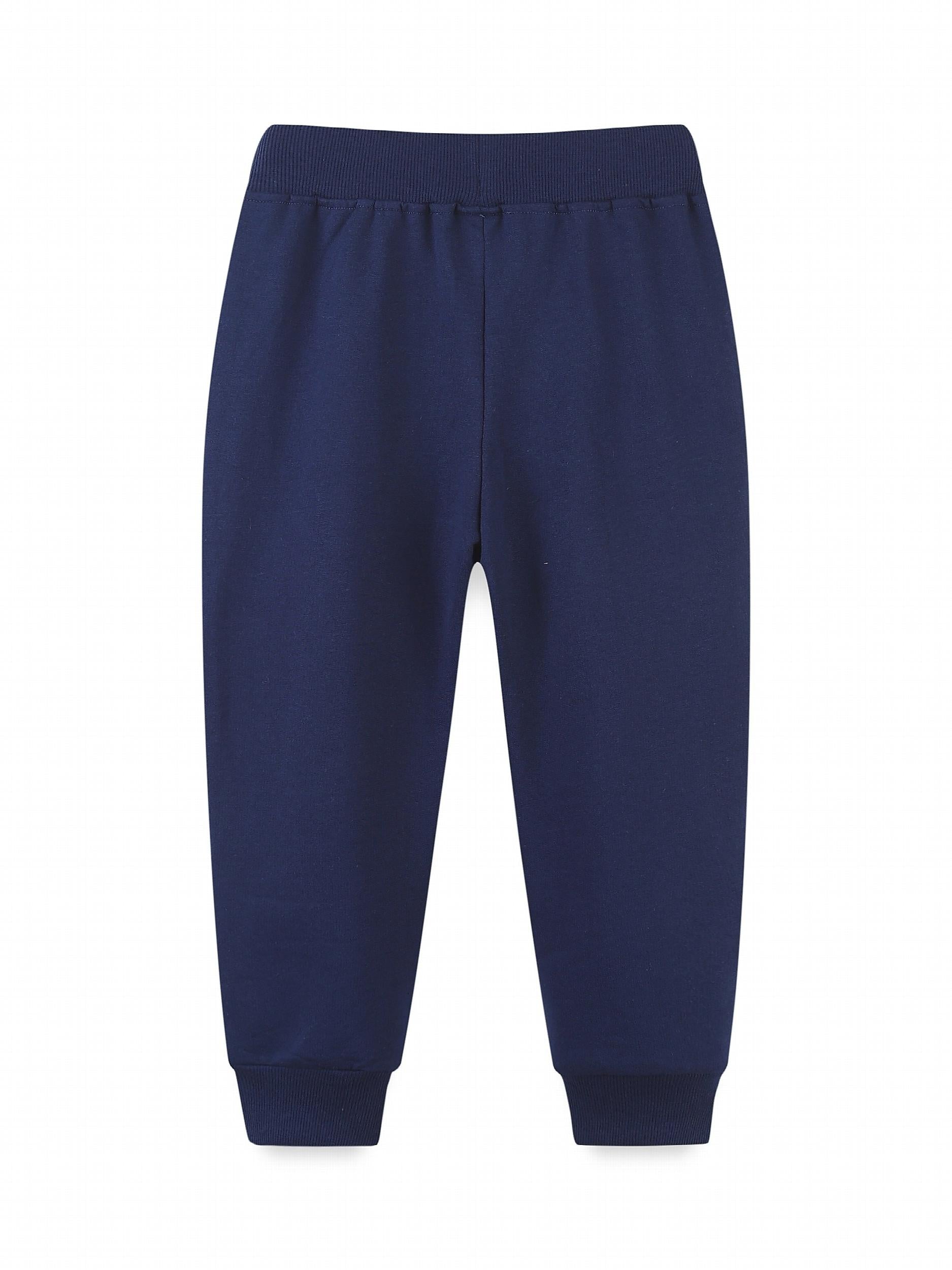 Boys Excavator Embroidered Long Pants Spring Autumn Kids Clothing