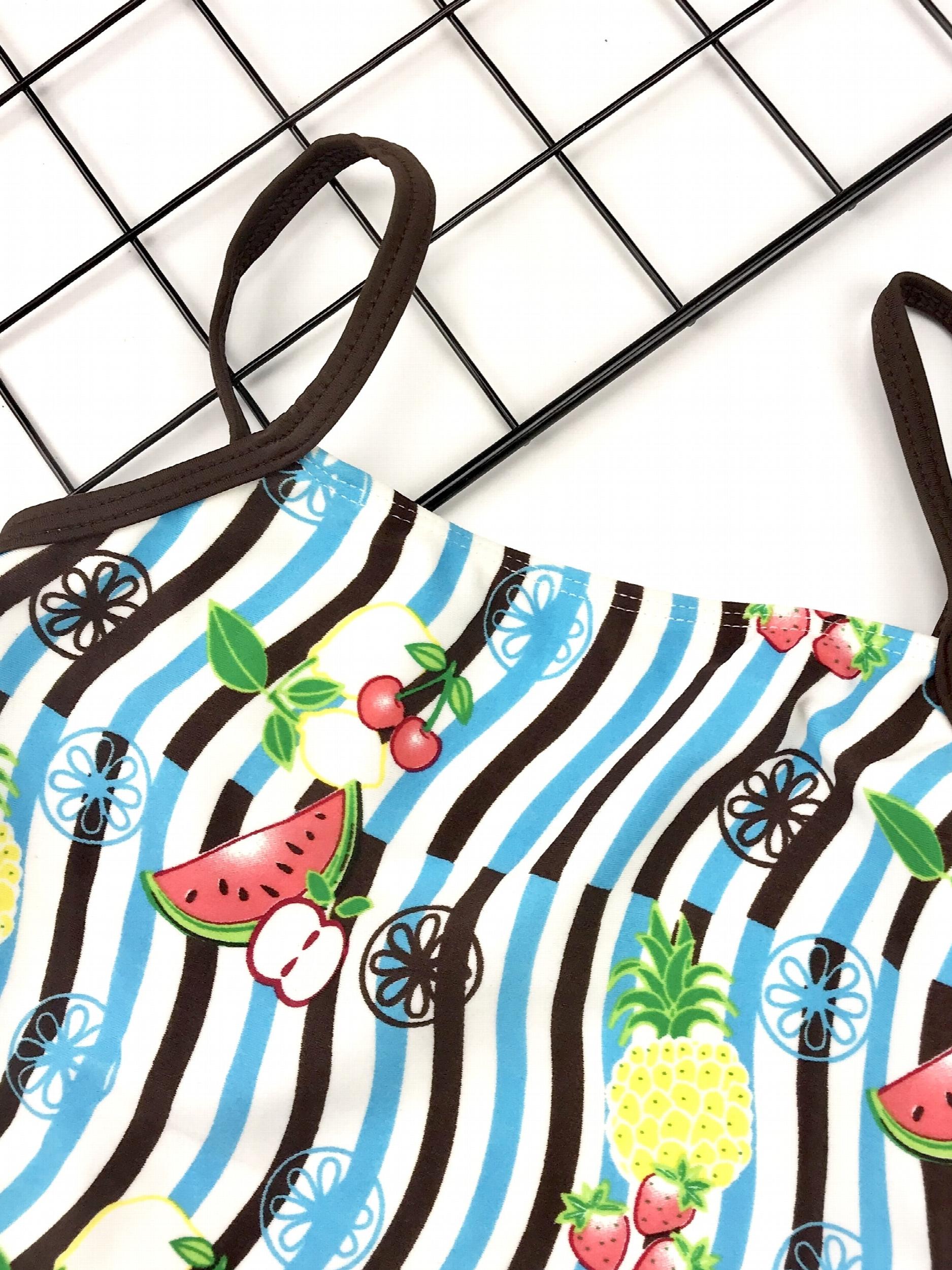 Toddler Girl's Cartoon Fruit Print Tankini Swimsuit