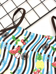 Toddler Girl's Cartoon Fruit Print Tankini Swimsuit