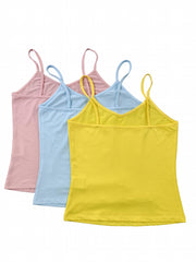 Solid Cami Top 3 Pack Sexy V Neck Summer Sleeveless Cami Top Women's Clothing