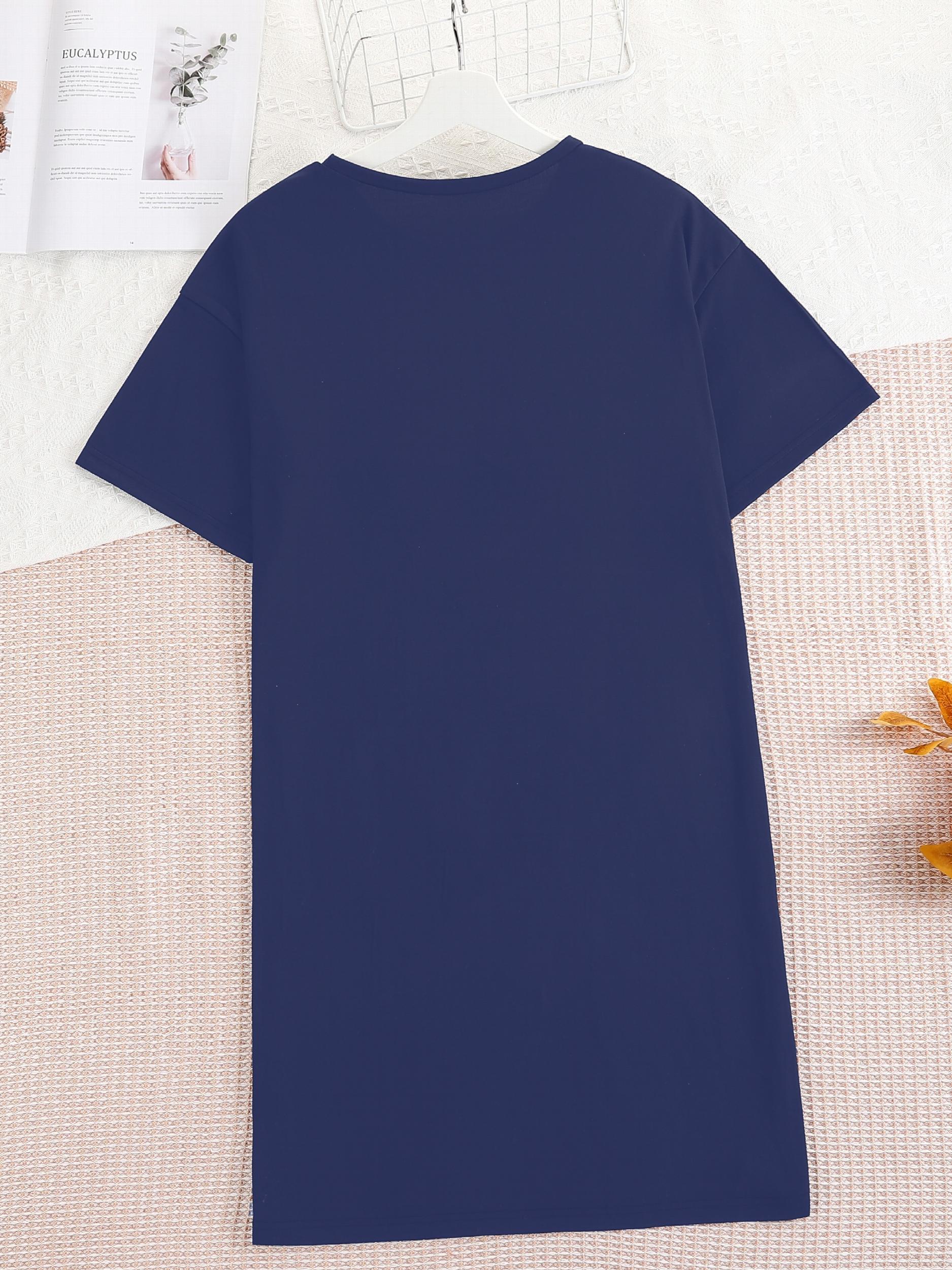 Letter Print Short Sleeve Nightdress