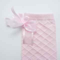 Girls Striped Bow Knot Cotton Blend Knee High Socks