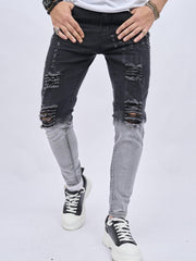 Mens Gradient Slim Fit Ripped Jeans