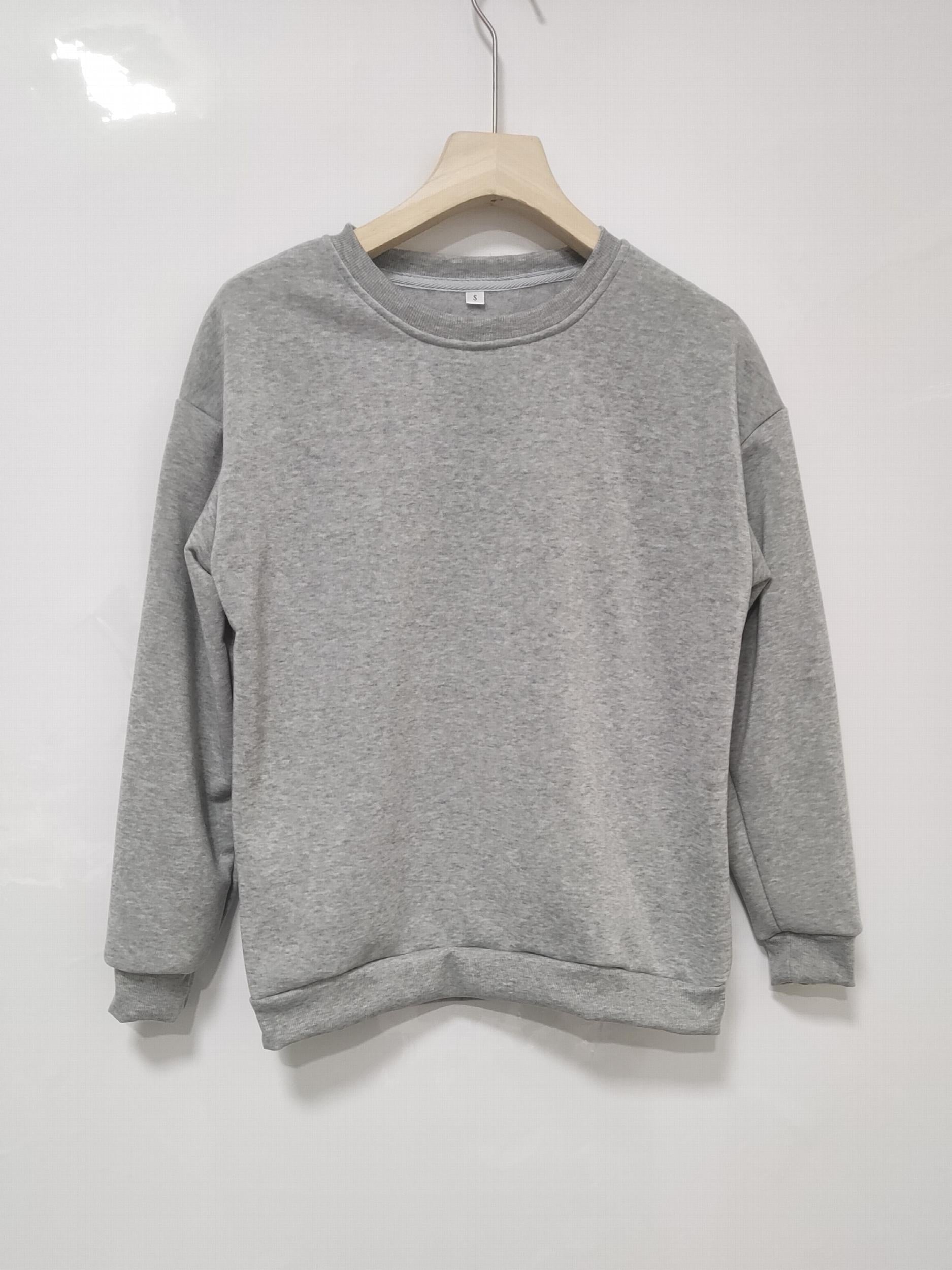 Women's Solid Crew Neck Sweatshirt for Spring & Fall