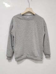 Women's Solid Crew Neck Sweatshirt for Spring & Fall