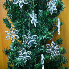 10pcs Christmas Snowflake Strings Hanging Pendant Decoration