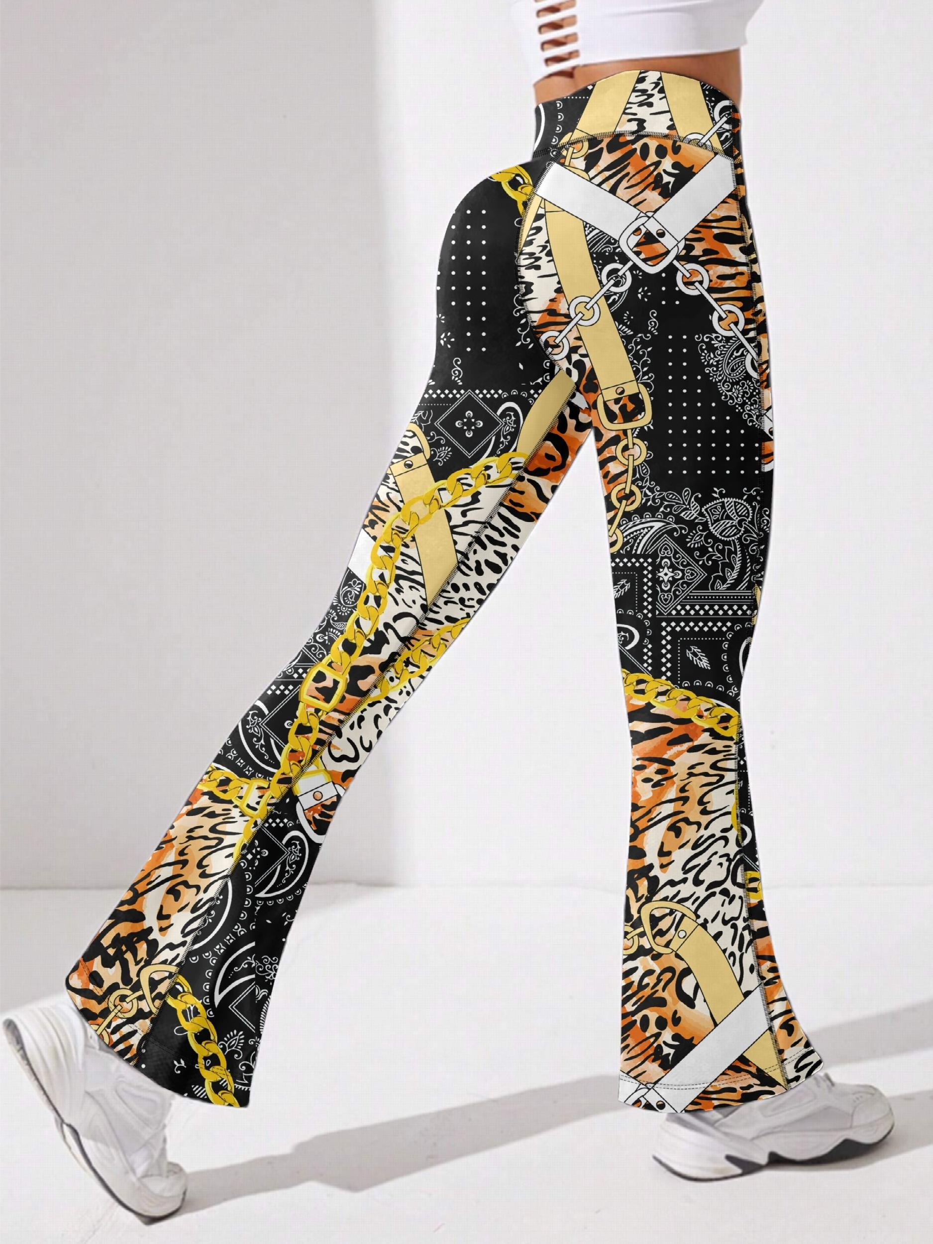 Slimming Yoga Leggings High Stretch Flared Legs Yoga Pants Women's Active