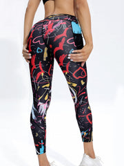 Printed Slimming Yoga Pants High Stretch Fitness Running Pants