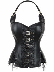 Punk Halter Corset Top Lace Up Tummy Control Slimmer Underwear