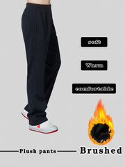 Men's Fleece Warm Training Pants Soft Thermal Plush Pants