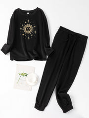 Sun Print Fleece Lounge Set