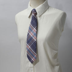 Purple Striped Bow Tie & Neck Tie Set Casual College Style Adjustable
