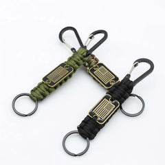 Braided Keychain Lanyard Strap with Flag - Outdoor Emergency
