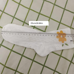 5 Pairs Autumn Winter Flower Pattern Socks