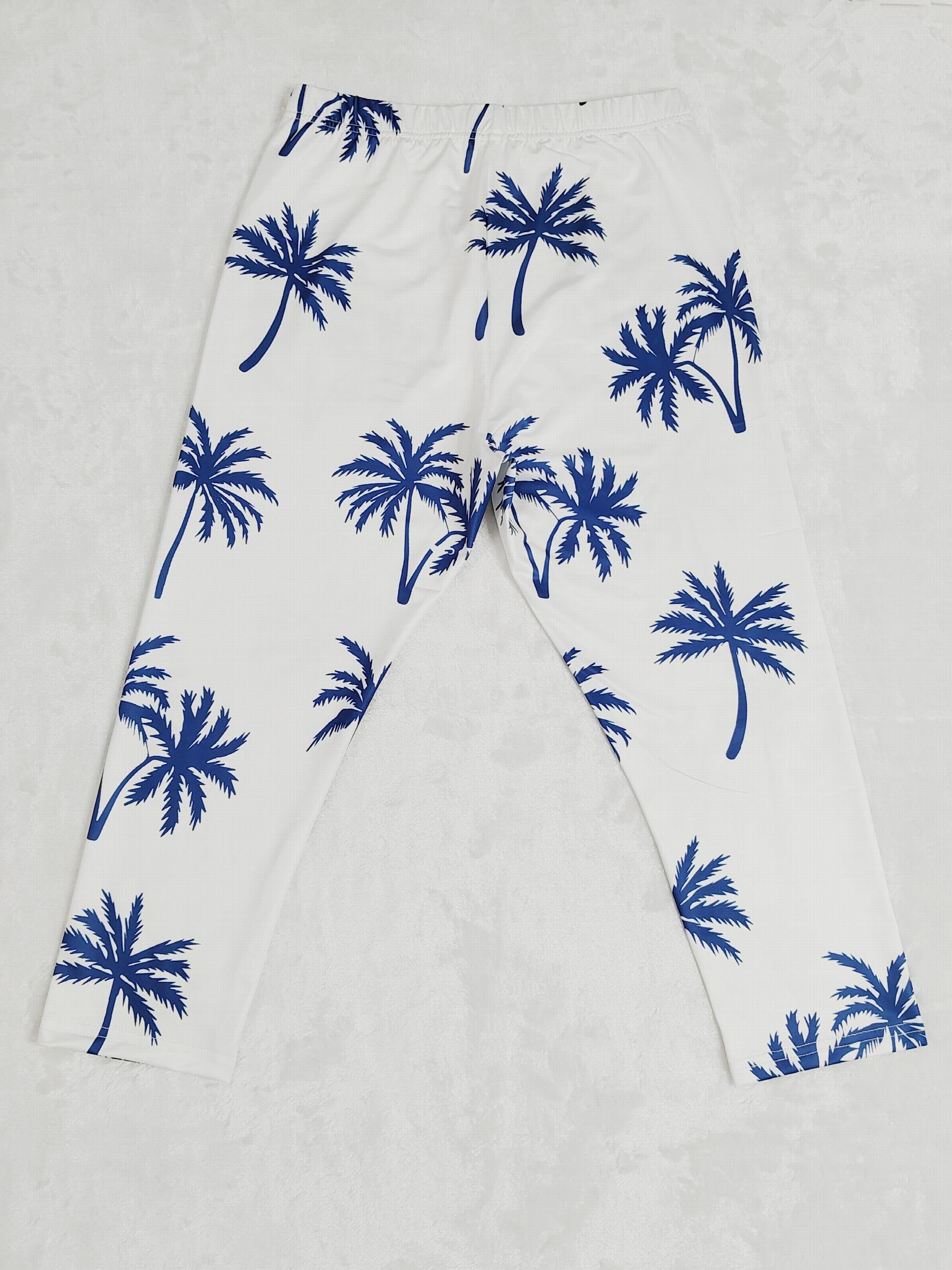 Floral Print Skinny Capris Leggings for Women