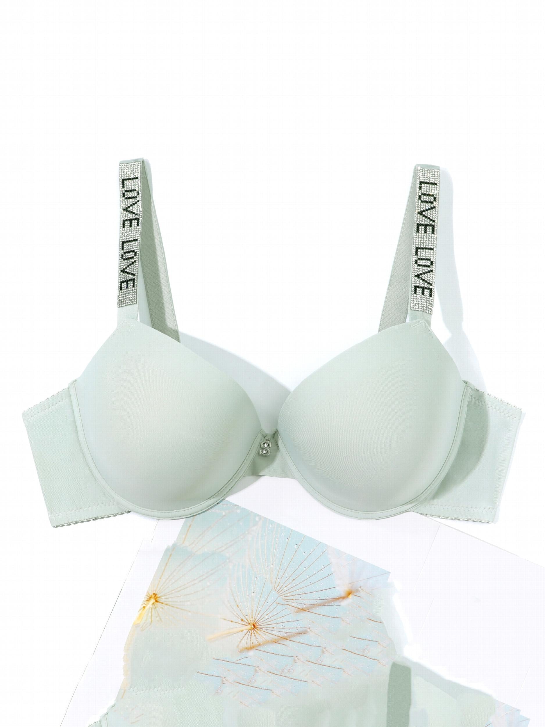Rhinestone Letter Tape Push Up T-shirt Bra