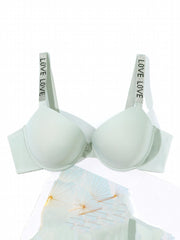 Rhinestone Letter Tape Push Up T-shirt Bra
