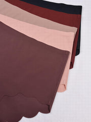 5pcs Scallop Trim Seamless High Waist Panties