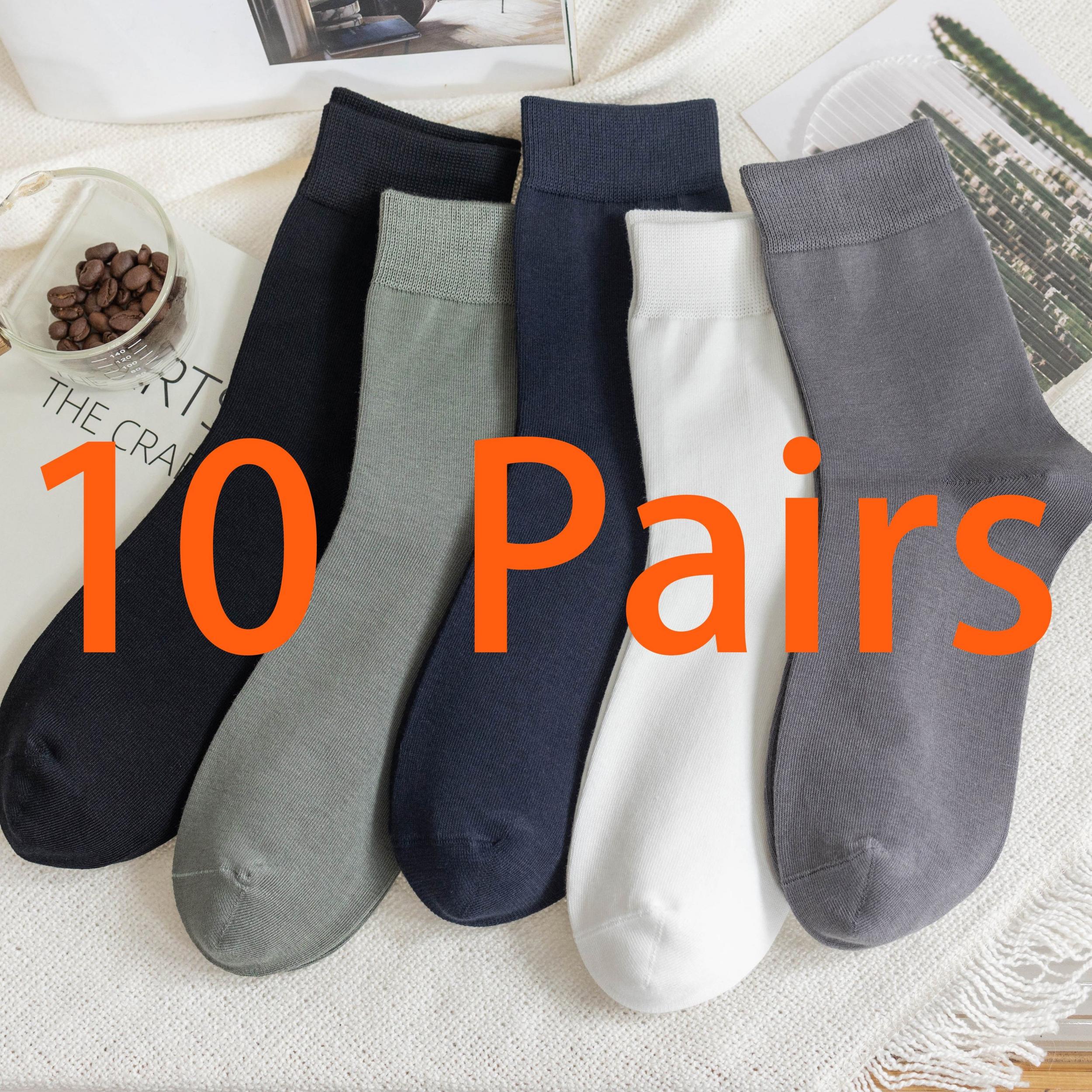 10 Pairs Men's Crew Socks, Moisture-Wicking Sports Socks