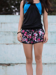 Women's 2 in 1 Floral Yoga Shorts for Fitness & Running
