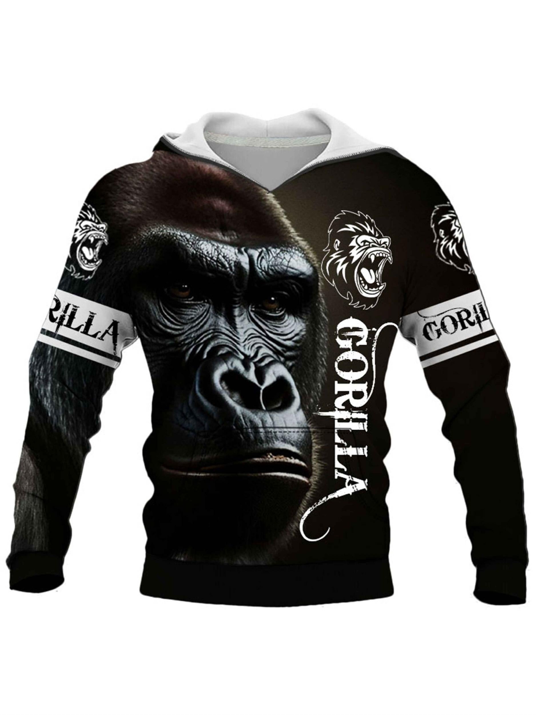 Chimpanzee 3D Print Hoodie for Men with Kangaroo Pocket
