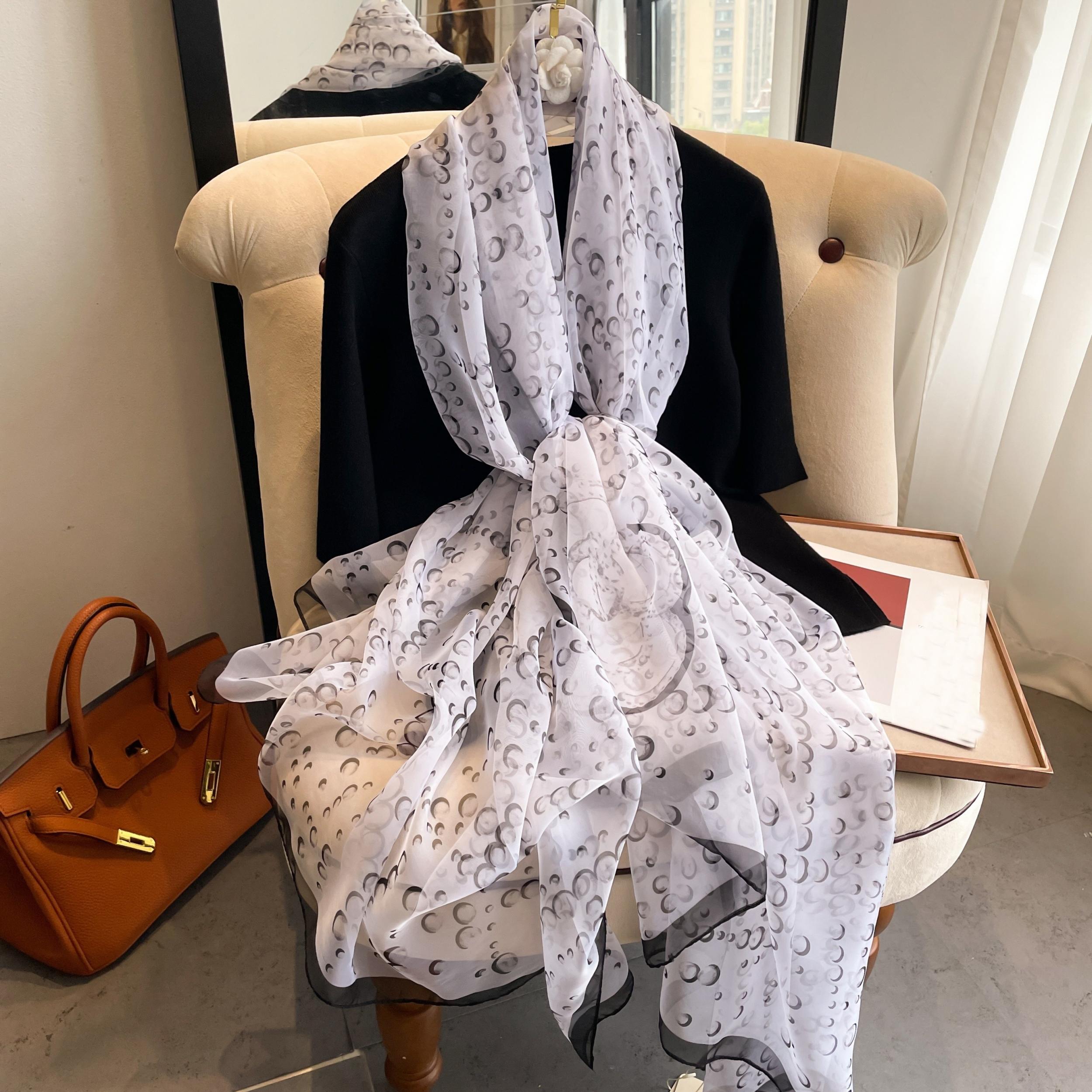 Polka Dot Print Scarf Shawl Casual Head Wrap For Travel