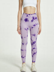 Tie Dye High Stretch Sports Leggings High Waist Yoga Running Tight Pants
