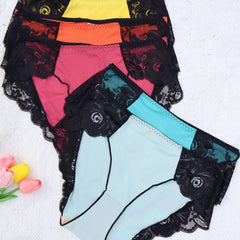 5 Pack Plus Size Lace Seamless Comfort Soft Panties Set