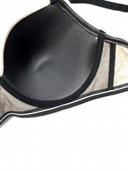 Molded Cup Underwire Bra, Striped Pattern, Bow Decor