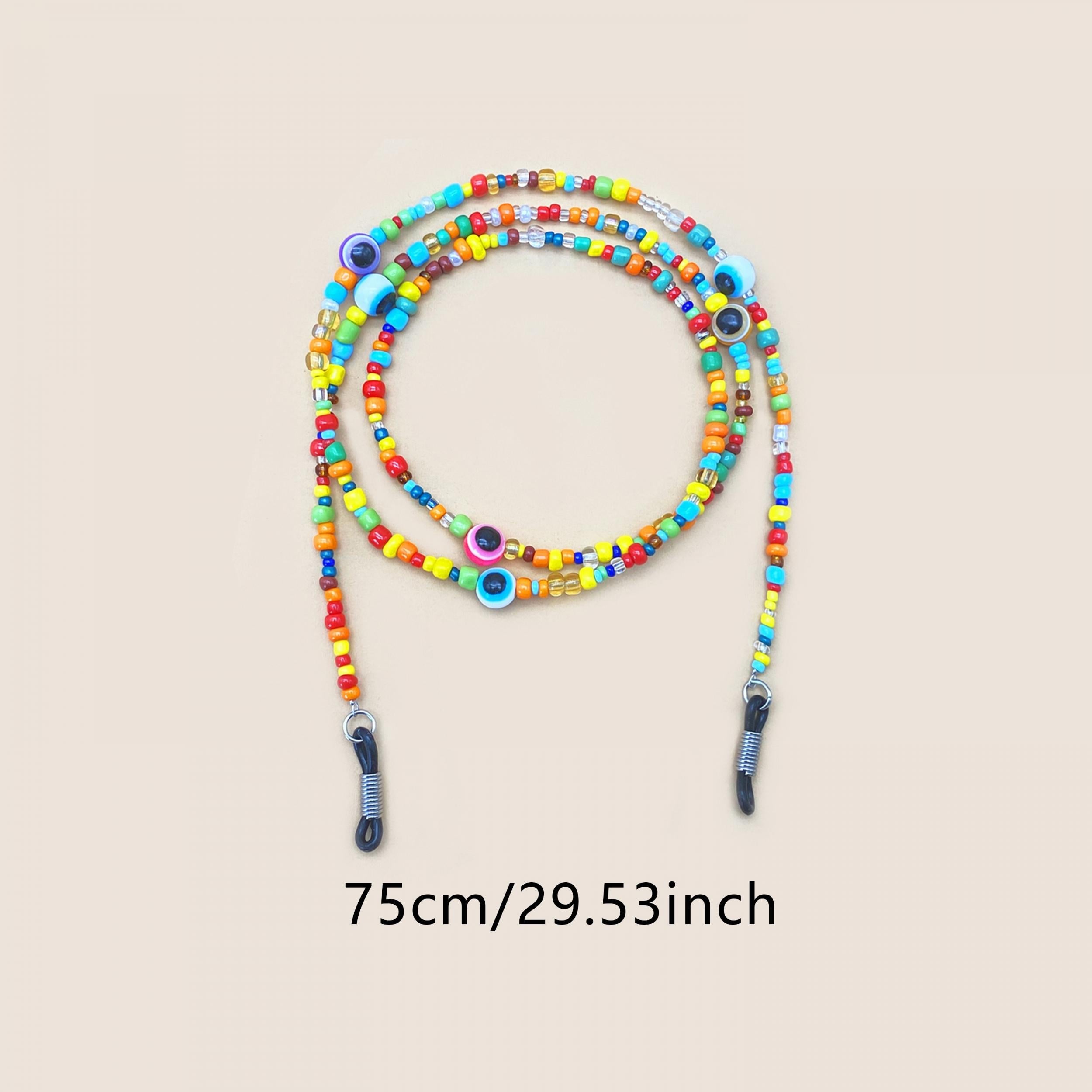 Colorful Rice Beads Glasses Chain - Vibrant Eye Pattern