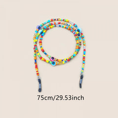 Colorful Rice Beads Glasses Chain - Vibrant Eye Pattern