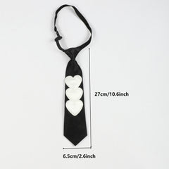 Heart Patch Necktie Casual Tie For Women
