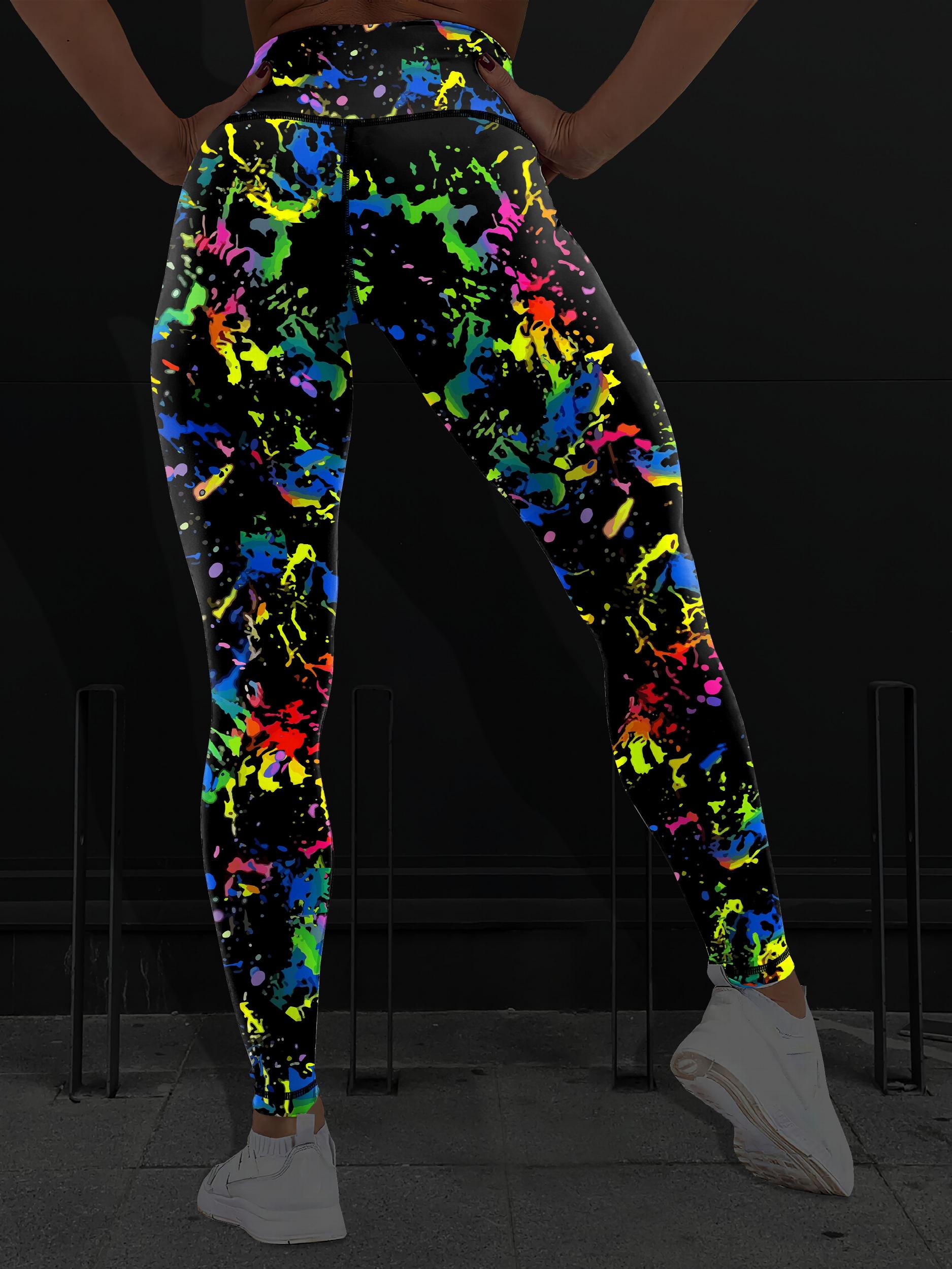 Splash Print High Waist Yoga Pants Women's Activewear