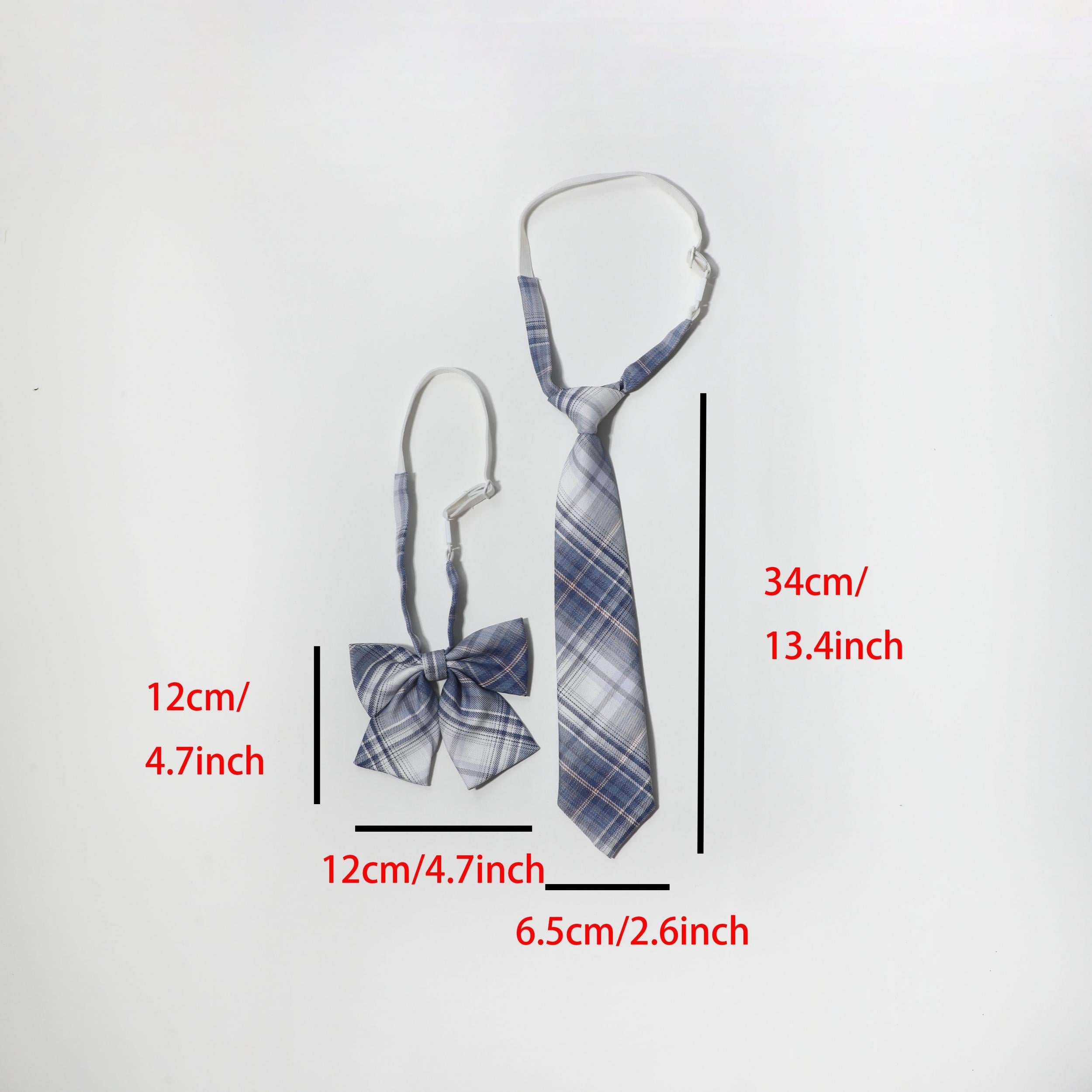 2pcs Striped Bow Tie Classic Neck Tie Casual Pre tied Neckties for Women Men