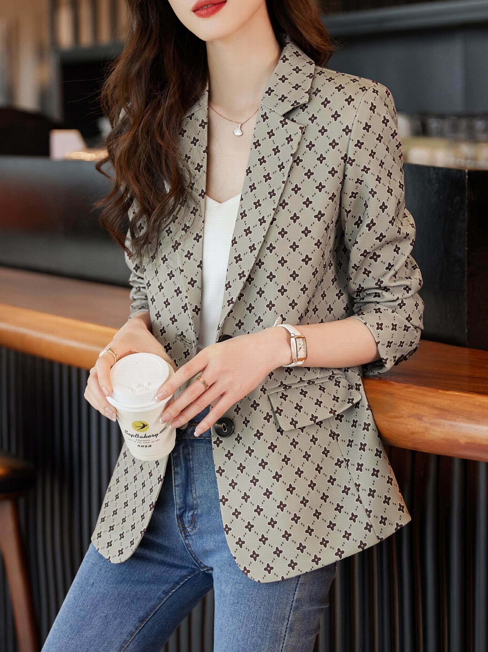 Button Front Blazer Casual Lapel Long Sleeve Women's Clothing